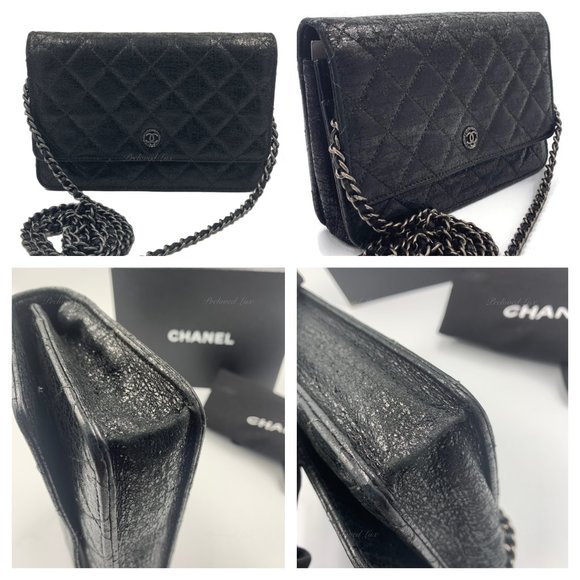 Chanel CC Wallet-on-the-chain WOC Metallic Sparkle Coated Tweed Bag Crossbody - Picture 13 of 15